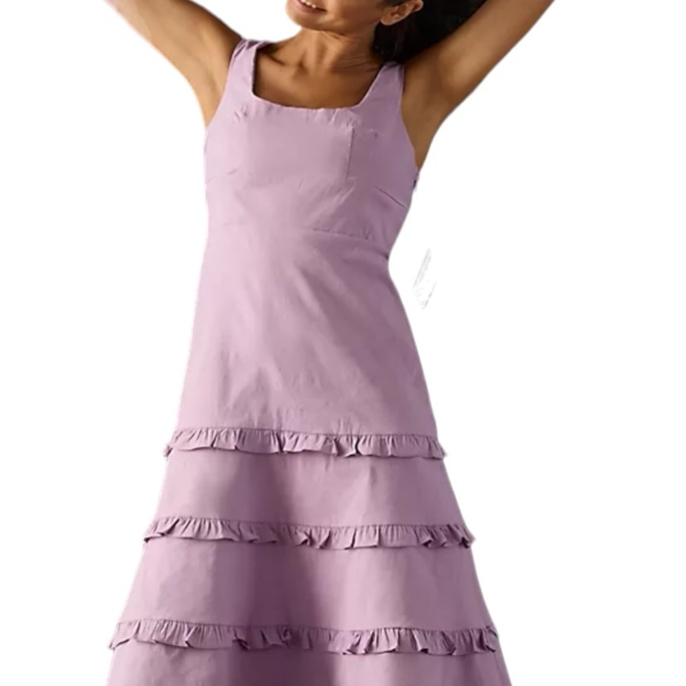 Lavender Sleeveless Ruffle Dress